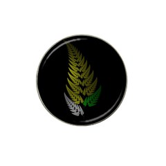 Drawing Of A Fractal Fern On Black Hat Clip Ball Marker (4 pack)