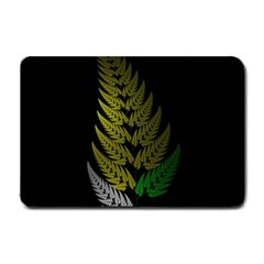 Drawing Of A Fractal Fern On Black Small Doormat 