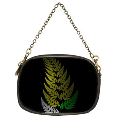 Drawing Of A Fractal Fern On Black Chain Purses (Two Sides) 