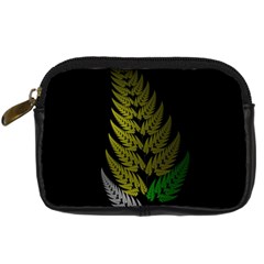 Drawing Of A Fractal Fern On Black Digital Camera Cases