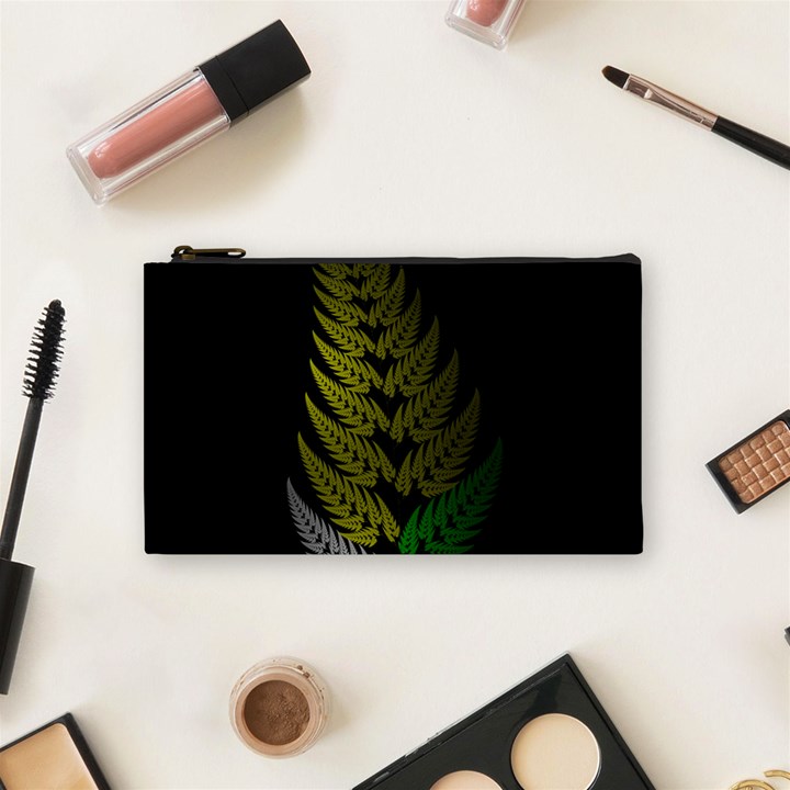 Drawing Of A Fractal Fern On Black Cosmetic Bag (Small) 