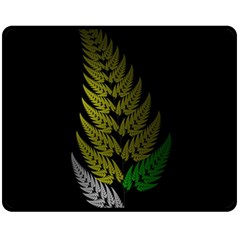 Drawing Of A Fractal Fern On Black Fleece Blanket (Medium) 