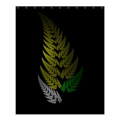 Drawing Of A Fractal Fern On Black Shower Curtain 60  x 72  (Medium) 