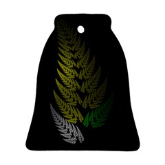 Drawing Of A Fractal Fern On Black Bell Ornament (Two Sides)