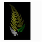 Drawing Of A Fractal Fern On Black Large Garden Flag (Two Sides) Front