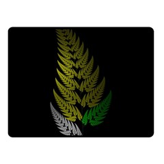 Drawing Of A Fractal Fern On Black Double Sided Fleece Blanket (Small) 