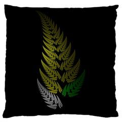 Drawing Of A Fractal Fern On Black Standard Flano Cushion Case (One Side)