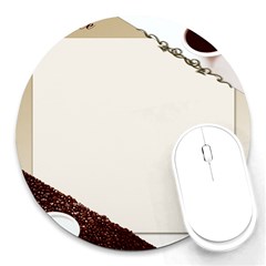 Greeting Card Coffee Mood Round Mousepads by Simbadda