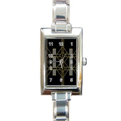 Simple Art Deco Style  Rectangle Italian Charm Watch by Simbadda