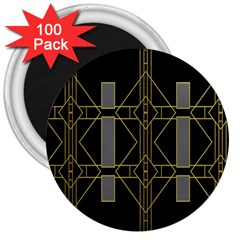 Simple Art Deco Style  3  Magnets (100 Pack)