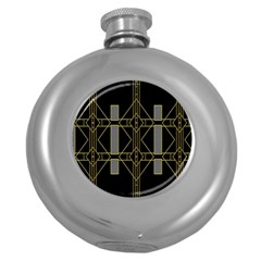 Simple Art Deco Style  Round Hip Flask (5 Oz) by Simbadda