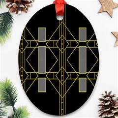 Simple Art Deco Style  Oval Ornament (two Sides) by Simbadda