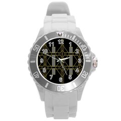 Simple Art Deco Style  Round Plastic Sport Watch (l) by Simbadda