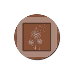 Dandelion Frame Card Template For Scrapbooking Rubber Round Coaster (4 Pack)  by Simbadda