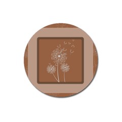 Dandelion Frame Card Template For Scrapbooking Magnet 3  (round) by Simbadda