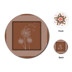 Dandelion Frame Card Template For Scrapbooking Playing Cards (round)  by Simbadda