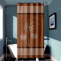 Dandelion Frame Card Template For Scrapbooking Shower Curtain 36  X 72  (stall)  by Simbadda