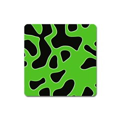 Black Green Abstract Shapes A Completely Seamless Tile Able Background Square Magnet by Simbadda