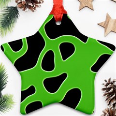 Black Green Abstract Shapes A Completely Seamless Tile Able Background Star Ornament (two Sides) by Simbadda