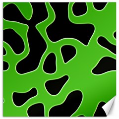 Black Green Abstract Shapes A Completely Seamless Tile Able Background Canvas 20  X 20   by Simbadda