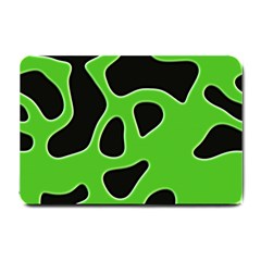 Black Green Abstract Shapes A Completely Seamless Tile Able Background Small Doormat  by Simbadda