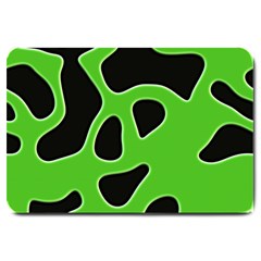 Black Green Abstract Shapes A Completely Seamless Tile Able Background Large Doormat  by Simbadda