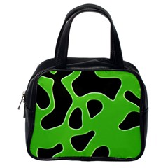 Black Green Abstract Shapes A Completely Seamless Tile Able Background Classic Handbags (one Side) by Simbadda