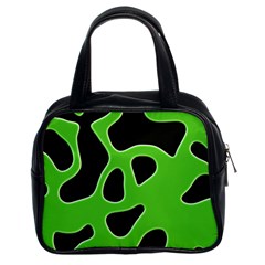 Black Green Abstract Shapes A Completely Seamless Tile Able Background Classic Handbags (2 Sides) by Simbadda