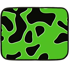 Black Green Abstract Shapes A Completely Seamless Tile Able Background Fleece Blanket (mini) by Simbadda