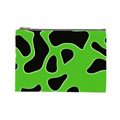 Black Green Abstract Shapes A Completely Seamless Tile Able Background Cosmetic Bag (large)  by Simbadda