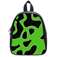 Black Green Abstract Shapes A Completely Seamless Tile Able Background School Bags (small)  by Simbadda