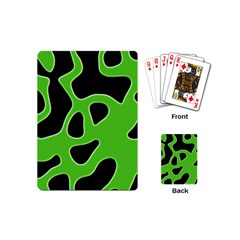 Black Green Abstract Shapes A Completely Seamless Tile Able Background Playing Cards (mini)  by Simbadda