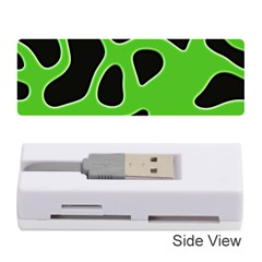 Black Green Abstract Shapes A Completely Seamless Tile Able Background Memory Card Reader (stick)  by Simbadda