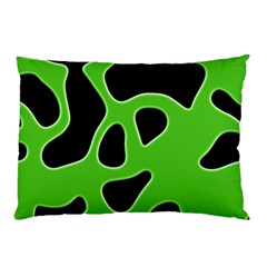 Black Green Abstract Shapes A Completely Seamless Tile Able Background Pillow Case (two Sides)