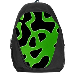 Black Green Abstract Shapes A Completely Seamless Tile Able Background Backpack Bag by Simbadda