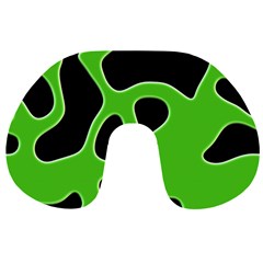 Black Green Abstract Shapes A Completely Seamless Tile Able Background Travel Neck Pillows by Simbadda