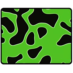 Black Green Abstract Shapes A Completely Seamless Tile Able Background Double Sided Fleece Blanket (medium)  by Simbadda