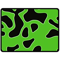 Black Green Abstract Shapes A Completely Seamless Tile Able Background Double Sided Fleece Blanket (large)  by Simbadda