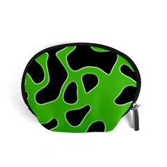 Black Green Abstract Shapes A Completely Seamless Tile Able Background Accessory Pouches (small) 