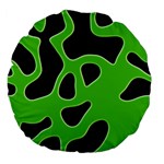 Black Green Abstract Shapes A Completely Seamless Tile Able Background Large 18  Premium Flano Round Cushions Front