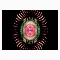 Fractal Plate Like Image In Pink Green And Other Colours Large Glasses Cloth by Simbadda