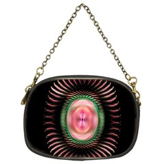 Fractal Plate Like Image In Pink Green And Other Colours Chain Purses (two Sides)  by Simbadda