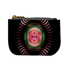 Fractal Plate Like Image In Pink Green And Other Colours Mini Coin Purses