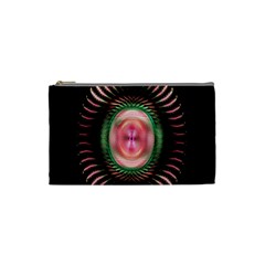 Fractal Plate Like Image In Pink Green And Other Colours Cosmetic Bag (small) 