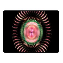 Fractal Plate Like Image In Pink Green And Other Colours Fleece Blanket (small)