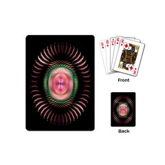 Fractal Plate Like Image In Pink Green And Other Colours Playing Cards (mini)  by Simbadda