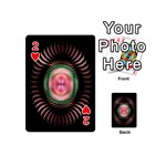 Fractal Plate Like Image In Pink Green And Other Colours Playing Cards 54 (Mini)  Front - Heart2