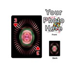 Fractal Plate Like Image In Pink Green And Other Colours Playing Cards 54 (Mini)  Front - Heart3