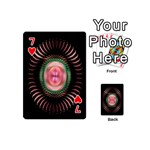 Fractal Plate Like Image In Pink Green And Other Colours Playing Cards 54 (Mini)  Front - Heart7