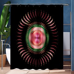 Fractal Plate Like Image In Pink Green And Other Colours Shower Curtain 60  X 72  (medium)  by Simbadda